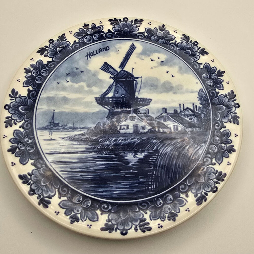 Delphs Blauu Holland Argo Collectors Plate Lighthouse